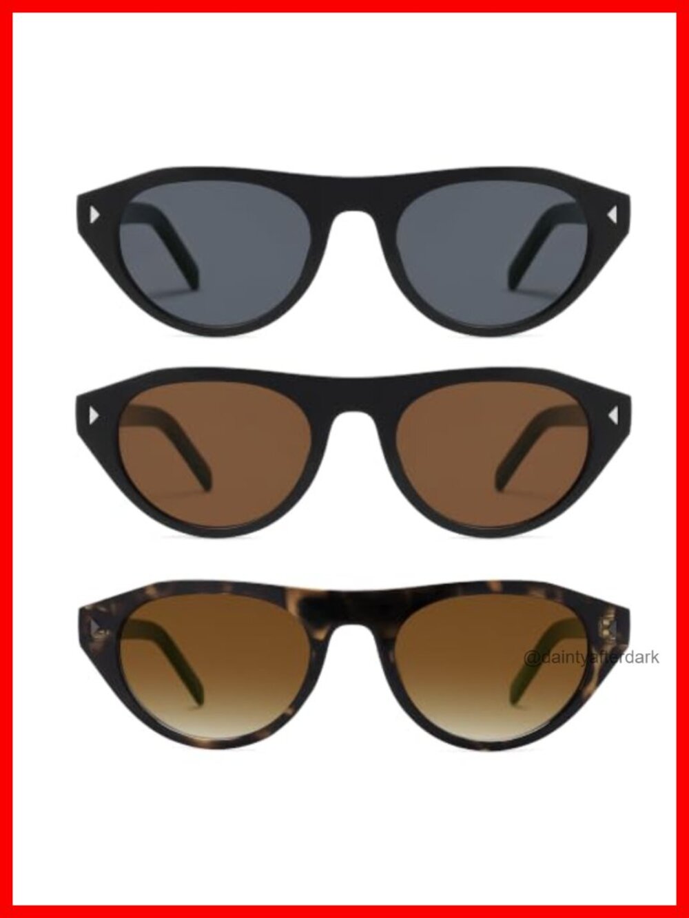 Retro Small Oval Cateye Sunglasses UV400 Protection Full-Frame Adult